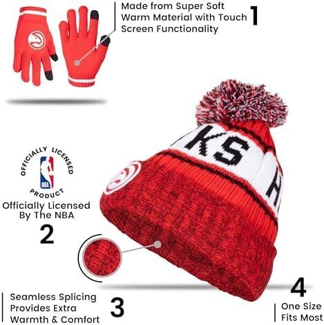 Ultra Game NBA Philadelphia 76ers Youth Soft Winter Beanie Knit Hat and Touch Screen Gloves 5 Ultra Game NBA Philadelphia 76ers Youth Soft Winter Beanie Knit Hat and Touch Screen Gloves - Image 5
