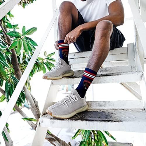 FBF NHL Florida Panthers Adult Four Stripe Deuce Socks 2 FBF NHL Florida Panthers Adult Four Stripe Deuce Socks - Image 2