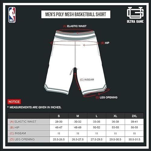 Ultra Game NBA Active Knit Training Shorts - All Teams 7 Ultra Game NBA Active Knit Training Shorts - All Teams - Image 7