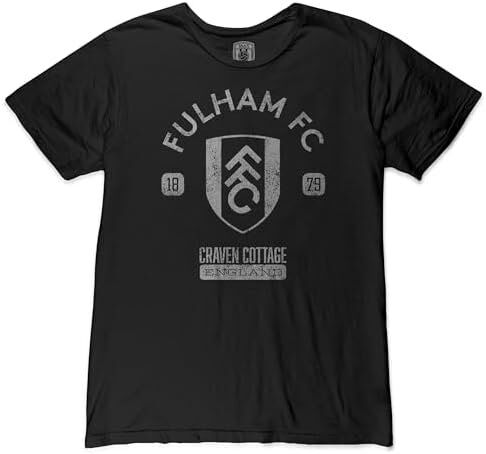 Fulham FC Craven Cottage EST Vintage Cotton Slub T-Shirt - Black