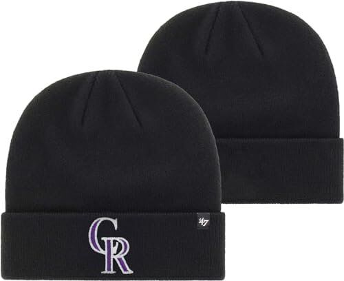 '47 MLB Colorado Rockies Cuffed Knit Primary Logo Team Color Beanie Hat 1 '47 MLB Unisex-Adult Primary Logo Cuffed Knit Primary Logo Team Color Beanie Hat Cold Weather Hat, One Size