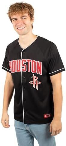 Ultra Game NBA Men's Mesh Button Down Baseball T-Shirt - All Teams 2 Ultra Game NBA Men's Mesh Button Down Baseball T-Shirt - All Teams - Image 2