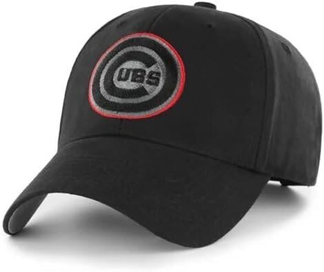 Officially Licensed Chicago Baseball Black MVP Hat Adjustable Classic Team Cubs Logo Embroidered Cap