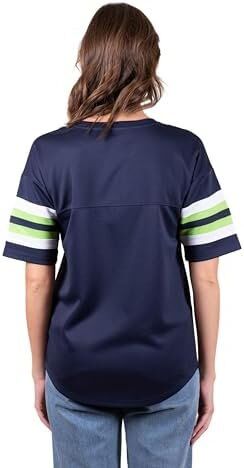 Ultra Game NFL Seattle Seahawks Women's Lace Up Tee Shirt Penalty Box 3 Ultra Game NFL Seattle Seahawks Women's Lace Up Tee Shirt Penalty Box - Image 3