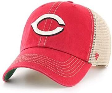 '47 MLB Cincinnati Reds Mesh Trucker Clean Up Adjustable Hat 1 '47 MLB Trawler Team Color Mesh Trucker Clean Up Adjustable Hat, Adult One Size Fits All