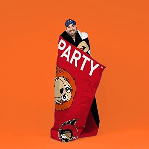 Sleep Squad NHL Ottawa Senators Sparty 60” x 80” Raschel Plush Blanket 4 Sleep Squad NHL Ottawa Senators Sparty 60” x 80” Raschel Plush Blanket - Image 4