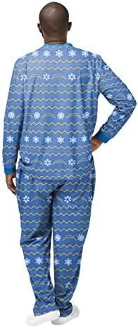 FOCO NFL Los Angeles Chargers Primary Logo 2 Piece Top and Bottom Ugly Pajama Set 2 FOCO NFL Los Angeles Chargers Primary Logo 2 Piece Top and Bottom Ugly Pajama Set - Image 2