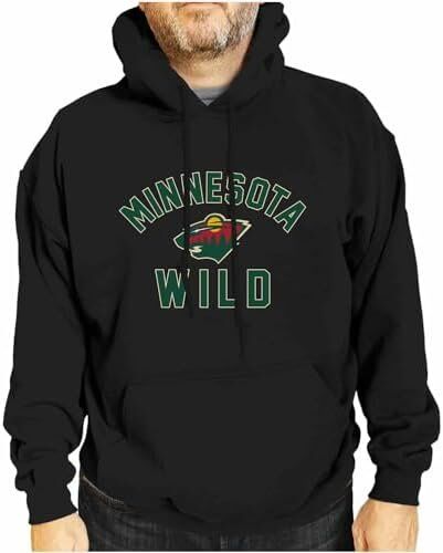 Wright & Ditson Adult NHL Minnesota Wild Gameday Hooded Sweatshirt 1 Wright & Ditson Adult NHL Gameday Hooded Sweatshirt - Officially Licensed - Fleece Hockey Pullover - Unisex Hoodie
