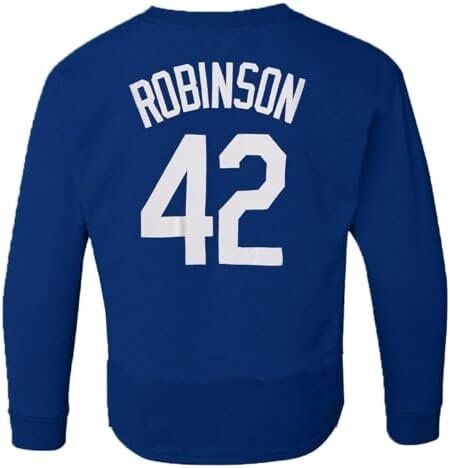 Outerstuff Jackie Robinson Brooklyn Dodgers #42 Infant-Toddler Size Name & Number Long Sleeve T-Shirt 3 Outerstuff Jackie Robinson Brooklyn Dodgers #42 Infant-Toddler Size Name & Number Long Sleeve T-Shirt - Image 3
