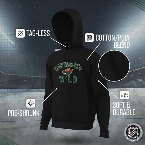 Wright & Ditson Adult NHL Minnesota Wild Gameday Hooded Sweatshirt 3 Wright & Ditson Adult NHL Minnesota Wild Gameday Hooded Sweatshirt - Image 3