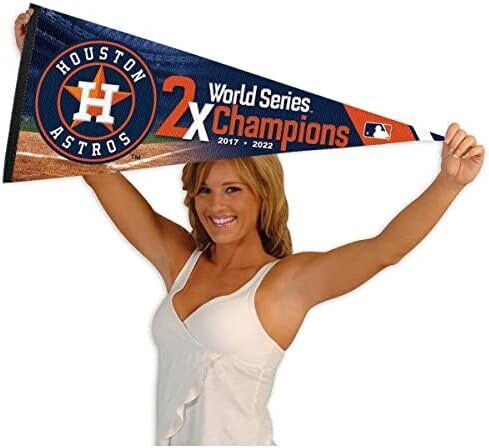 MLB Houston Astros 2 Time Champions Pennant Flag 4 MLB Houston Astros 2 Time Champions Pennant Flag - Image 4