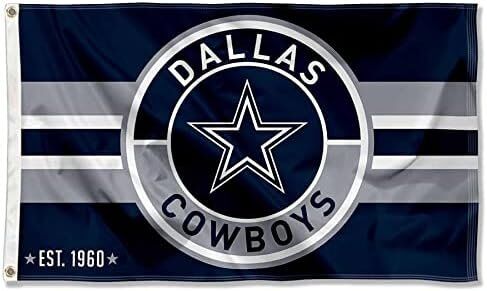 Dallas Cowboys Patch Button Circle Logo Flag Large 3x5 Banner