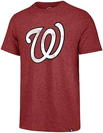 MLB Washington Nationals Distressed Imprint Match T-Shirt 1 MLB Men's Distressed Imprint Match Team Color Primary Logo Word Mark T-Shirt