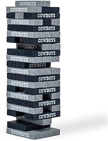 NFL Dallas Cowboys Pro Football Tabletop Stackers Block Game by Wild Sports 1 NFL Pro Football Tabletop Stackers Block Game by Wild Sports - Perfect Gift for NFL Football Fan, Dorm Game, Rec Room, Tailgate
