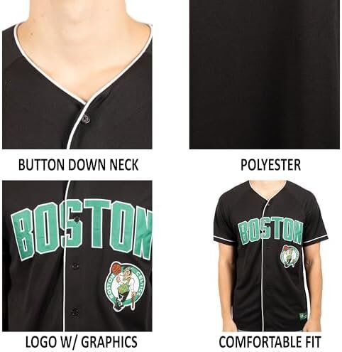 Ultra Game NBA Men's Mesh Button Down Baseball T-Shirt - All Teams 4 Ultra Game NBA Men's Mesh Button Down Baseball T-Shirt - All Teams - Image 4