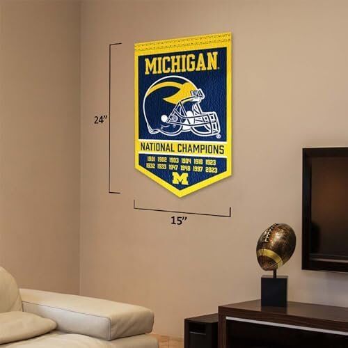 Michigan Wolverines 12 Time 12x Football National Champions Banner 3 Michigan Wolverines 12 Time 12x Football National Champions Banner - Image 3