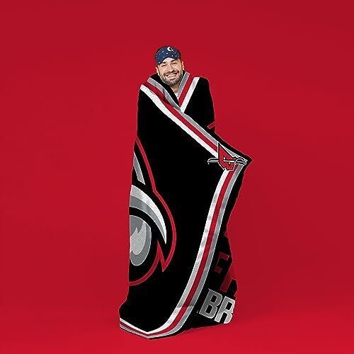 Sleep Squad NHL Buffalo Sabres Goat Head Logo 60” x 80” Raschel Plush Blanket 2 Sleep Squad NHL Buffalo Sabres Goat Head Logo 60” x 80” Raschel Plush Blanket - Image 2