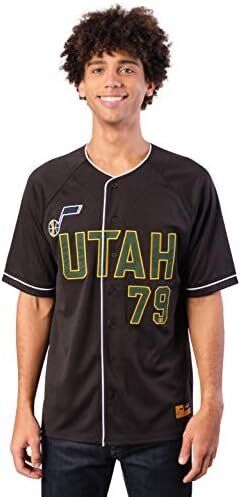 Ultra Game NBA Men's Mesh Button Down Baseball T-Shirt
