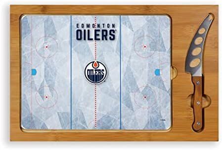 PICNIC TIME NHL Edmonton Oilers Icon Glass Top Cutting Board and Knife Set 4 PICNIC TIME NHL Edmonton Oilers Icon Glass Top Cutting Board and Knife Set - Image 4
