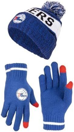 Ultra Game NBA Boys Girls Super Soft Winter Beanie Knit Hat With Extra Warm Touch Screen Gloves