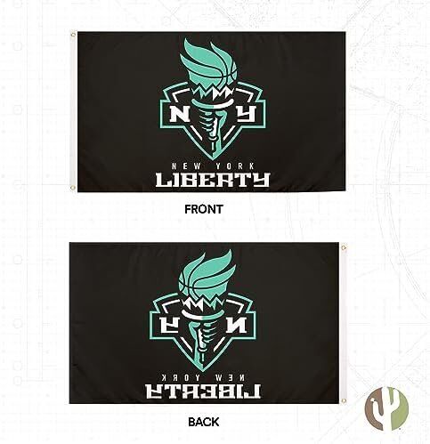New York Liberty NY Flag Team WNBA 100% Polyester Indoor Outdoor 3 feet x 5 feet Flag 2 New York Liberty NY Flag Team WNBA 100% Polyester Indoor Outdoor 3 feet x 5 feet Flag - Image 2