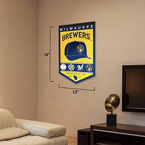 MLB Milwaukee Brewers Heritage History Banner Pennant 3 MLB Milwaukee Brewers Heritage History Banner Pennant - Image 3