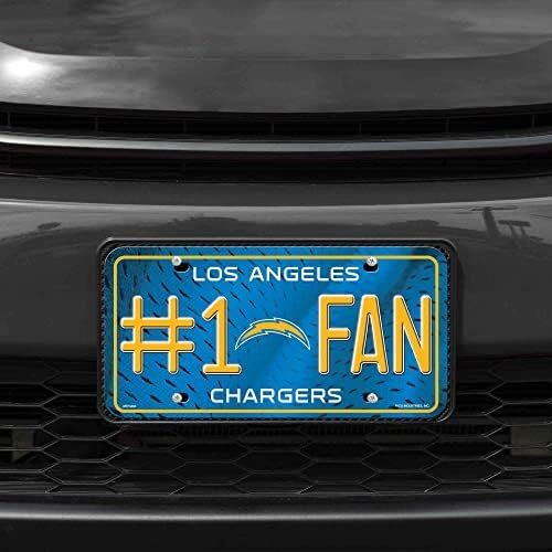 Rico Industries NFL Los Angeles Chargers #1 Fan Metal License Plate Tag 2 Rico Industries NFL Los Angeles Chargers #1 Fan Metal License Plate Tag - Image 2