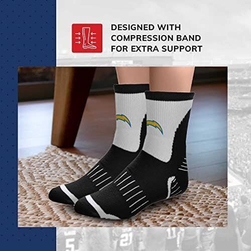 FBF NFL Los Angeles Chargers Performance Quarter Length Socks 3 FBF NFL Los Angeles Chargers Performance Quarter Length Socks - Image 3