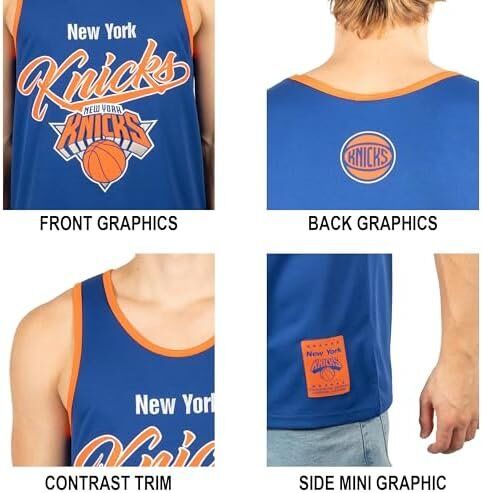 Ultra Game NBA New York Knicks Tank Top Mesh Sleeveless Muscle T-Shirt 4 Ultra Game NBA New York Knicks Tank Top Mesh Sleeveless Muscle T-Shirt - Image 4