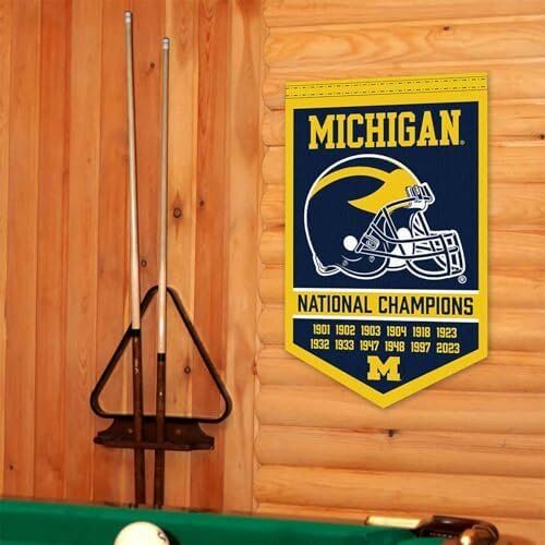Michigan Wolverines 12 Time 12x Football National Champions Banner 2 Michigan Wolverines 12 Time 12x Football National Champions Banner - Image 2