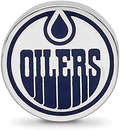 NHL Edmonton Oilers Enameled Logo Bead in Sterling Sliver 4 NHL Edmonton Oilers Enameled Logo Bead in Sterling Sliver - Image 4