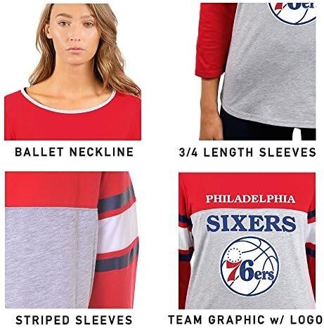 Ultra Game NBA Houston Rockets Women's T Raglan Baseball 3/4 Long Sleeve Tee Shirt 8 Ultra Game NBA Houston Rockets Women's T Raglan Baseball 3/4 Long Sleeve Tee Shirt - Image 8