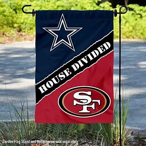 House Divided NFL Dallas Cowboys and San Francisco 49ers Double Sided Garden Flag 2 House Divided NFL Dallas Cowboys and San Francisco 49ers Double Sided Garden Flag - Image 2