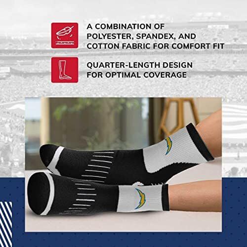 FBF NFL Los Angeles Chargers Performance Quarter Length Socks 4 FBF NFL Los Angeles Chargers Performance Quarter Length Socks - Image 4
