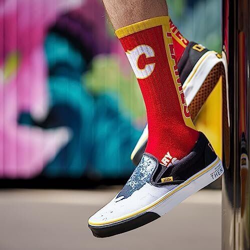 For Bare Feet NHL Calgary Flames MVP Crew Sock 3 For Bare Feet NHL Calgary Flames MVP Crew Sock - Image 3