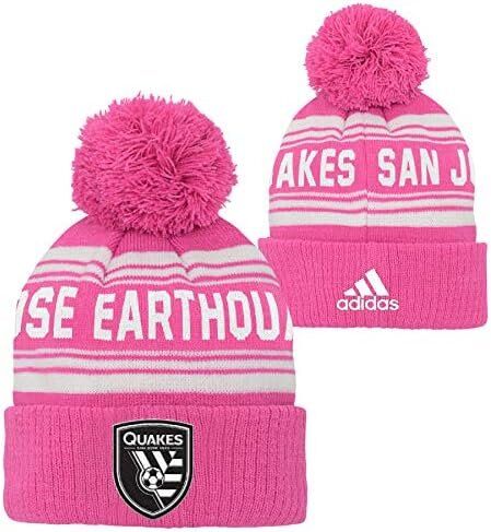 Adidas Youth MLS San Jose Earthquakes Jacquard Cuff Hat w/Pom 1 Adidas MLS Youth Girls San Jose Earthquakes Jacquard Cuff Hat w/Pom, One Size