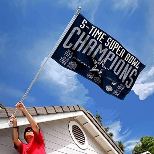 NFL Dallas Cowboys 5 Time Super Bowl Champions Outdoor Indoor 3x5 Foot Banner 2 NFL Dallas Cowboys 5 Time Super Bowl Champions Outdoor Indoor 3x5 Foot Banner - Image 2