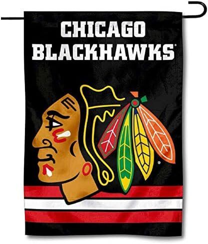 WinCraft NHL Chicago Blackhawks Black Double Sided Garden Flag 1 WinCraft Chicago Blackhawks Black Double Sided Garden Flag
