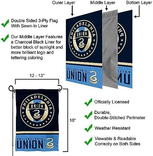 MLS Philadelphia Union Double Sided Garden Flag 5 MLS Philadelphia Union Double Sided Garden Flag - Image 5