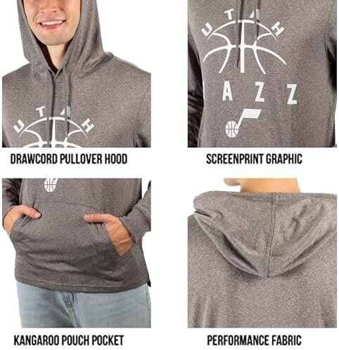 Ultra Game NBA Utah Jazz Soft Lightweight Pullover Hoodie Sweatshirt 4 Ultra Game NBA Utah Jazz Soft Lightweight Pullover Hoodie Sweatshirt - Image 4