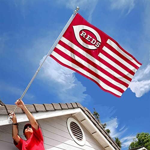 MLB Cincinnati Reds Nation Flag 3x5 Banner 2 MLB Cincinnati Reds Nation Flag 3x5 Banner - Image 2
