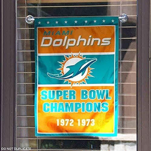 Miami Dolphins 2 Time Super Bowl Champions Double Sided Garden Flag 4 Miami Dolphins 2 Time Super Bowl Champions Double Sided Garden Flag - Image 4