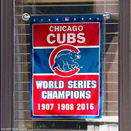 MLB Chicago Cubs 3-Time Champions Double Sided Garden Flag 4 MLB Chicago Cubs 3-Time Champions Double Sided Garden Flag - Image 4