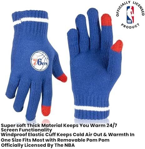 Ultra Game NBA Philadelphia 76ers Youth Soft Winter Beanie Knit Hat and Touch Screen Gloves 3 Ultra Game NBA Philadelphia 76ers Youth Soft Winter Beanie Knit Hat and Touch Screen Gloves - Image 3
