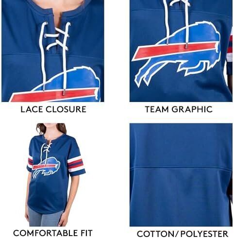 Ultra Game NFL Seattle Seahawks Women's Lace Up Tee Shirt Penalty Box 4 Ultra Game NFL Seattle Seahawks Women's Lace Up Tee Shirt Penalty Box - Image 4