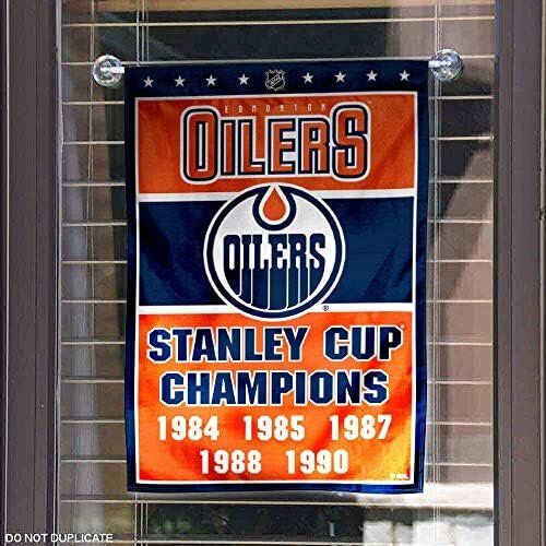 NHL Edmonton Oilers 5 Time Stanley Cup Champions Double Sided Garden Flag 4 NHL Edmonton Oilers 5 Time Stanley Cup Champions Double Sided Garden Flag - Image 4
