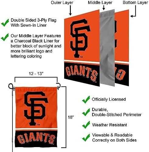 MLB San Francisco Giants Double Sided Garden Flag 5 MLB San Francisco Giants Double Sided Garden Flag - Image 5