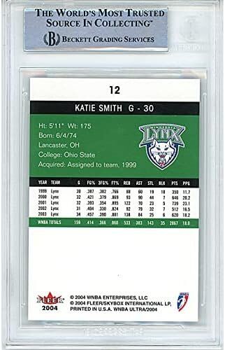 Katie Smith Signed Minnesota Lynx 2004 Fleer Ultra WNBA Basketball Card Beckett Authentic Autograph 2 Katie Smith Signed Minnesota Lynx 2004 Fleer Ultra WNBA Basketball Card Beckett Authentic Autograph - Image 2
