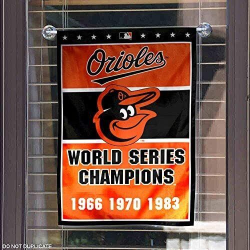 MLB Baltimore Orioles 3-Time World Series Champions Double Sided Garden Flag 4 MLB Baltimore Orioles 3-Time World Series Champions Double Sided Garden Flag - Image 4