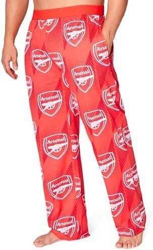 Arsenal F.C. Mens Pyjama Bottoms Comfy Nightwear Pyjamas for Men Teenagers Lounge Wear PJs S-2XL - Arsenal Gifts for Men